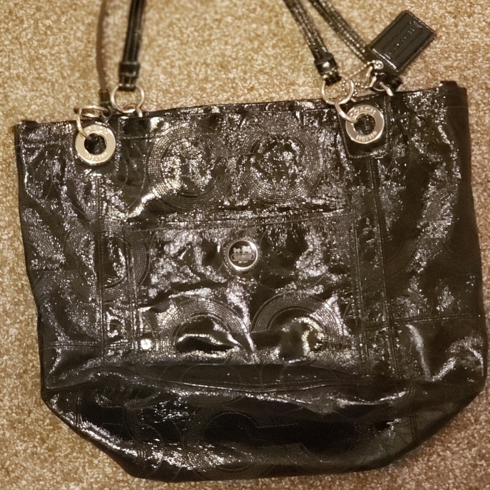 Authentic patent leather Coach bag